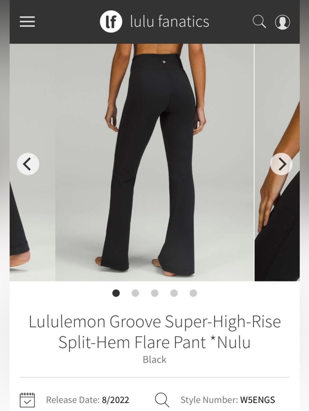 NWOT Lululemon Groove Super-High-Rise Split-Hem Flare LeggingS Sz 18 *black*